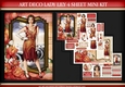 Art Deco Lady Lily 4 Sheet mini Kit Red