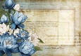 Lily Floral Spray Paper Blue