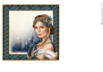 Art Deco Lady Christmas Athena 7x7 Insert Blue