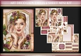 Art Deco Lady Emilia 4 Sheet Mini Kit Dark Pink
