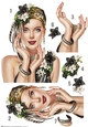 Art Deco Lady Emilia Decoupage Sheet Black