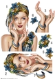 Art Deco Lady Emilia Decoupage Sheet Blue