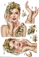 Art Deco Lady Emilia Decoupage Sheet  Cream