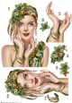 Art Deco Lady Emilia Decoupage Sheet Green