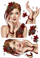 Art Deco Lady Emilia Decoupage Sheet Valentines Red