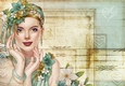 Art Deco Lady Emilia Hearts Paper Aqua