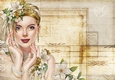 Art Deco Lady Emilia Hearts Paper Cream