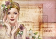 Art Deco Lady Emilia Hearts Paper Dark Pink