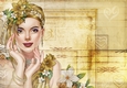 Art Deco Lady Emilia Hearts Paper Gold