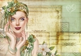 Art Deco Lady Emilia Hearts Paper Green