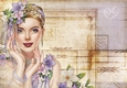 Art Deco Lady Emilia Hearts Paper Lilac