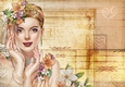 Art Deco Lady Emilia Hearts Paper Peach