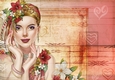 Art Deco Lady Emilia Hearts Paper Red