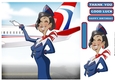 Air Hostess Blue and Red 2 8x8 Quick Card