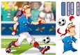 Football Dude Blue and White Christmas 8x8