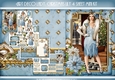 Art Deco Lady Lily Christmas 4 Sheet mini Kit Light Blue