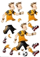 Football Dude Gold and Black Decoupage Sheet