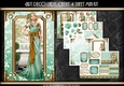Art Deco Lady Cathy 4 Sheet mini Kit Aqua