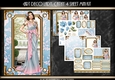 Art Deco Lady Cathy 4 Sheet mini Kit Light Blue