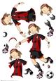 Black and Red Football Girl Decoupage Sheet