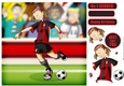 Black and Red Football Girl 8x8 Quick Card Front