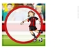 Black and Red Football Girl 7x7 Quick Card Front Insert