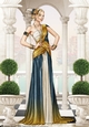 Art Deco Lady Alena A4 Blue