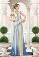 Art Deco Lady Alena A4 Light Blue