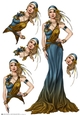 Art Deco Lady Sophia Dark Blue Decoupage Sheet