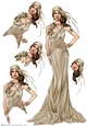 Art Deco Lady Sophia Cream Decoupage Sheet