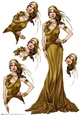 Art Deco Lady Sophia Gold Decoupage Sheet