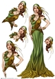 Art Deco Lady Sophia Green Decoupage Sheet