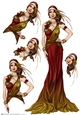 Art Deco Lady Sophia Red Decoupage Sheet