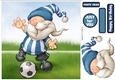 Football Gnome Blue and White Stripes 8x8 Quick Card