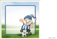 Football Gnome Blue and White Stripes 8x8 Quick Card Insert