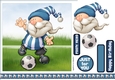 Football Gnome Blue and White Stripes 7x7 Quick Card
