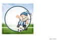 Football Gnome Blue and White Stripes 7x7 Quick Card Insert