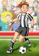 Womens Football Dudess Black and White Strip A4