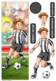 Womens Football Dudess Black and White Strip Large Vertical DL