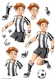 Womens Football Dudess Black and White Strip Decoupage Sheet