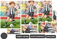 Womens Football Dudess Black and White Strip Pyramid