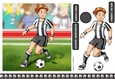 Womens Football Dudess Black and White Strip 7x7 Quick Card