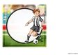 Womens Football Dudess Black and White Strip 7x7 Quick Card Insert