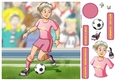 Womens Football Dudess Pink Strip 8x8 Quick Card