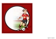 Womens Football Dudess Red, Black, Yellow Strip 7x7 Quick Card Insert
