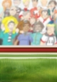 Football Dude Red, Black, Yellow Pitch Scene