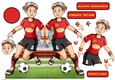 Womens Football Dudess Red, Black, Yellow Strip Shaped Card