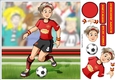 Womens Football Dudess Red, Black, Yellow Strip 8x8 Quick Card