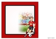 Womens Football Dudess Red, Black, Yellow Strip 8x8 Quick Card Insert