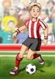 Womens Football Dudess Red, White Strip A4